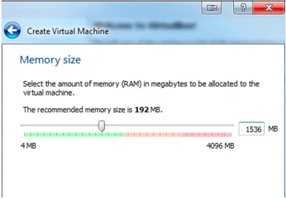Allocate memory to the virtual machine
